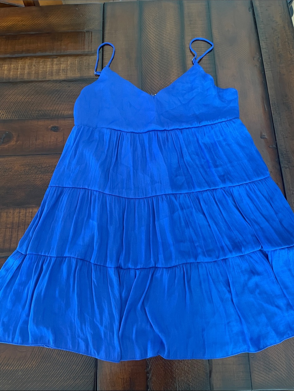 NAK Royal Blue Spaghetti Strap Tiered Sundress